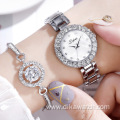 Luxury Women's Fashion Quartz Watches with Rhinestone Charm Dress Ladies Watch with Stainless Steel Casual Quartz Wristwatches